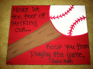 Baseball or Softball Canvas Quote (Made to order) 11x14. $12.00, via ...