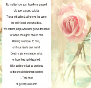 No matter how your loved one passed, old age cancer suicide Those left ...