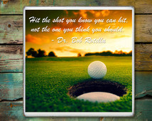 Golf Drink Coasters, Dr. Bob Rotella Quote, Bar Coasters, Sports Hot ...