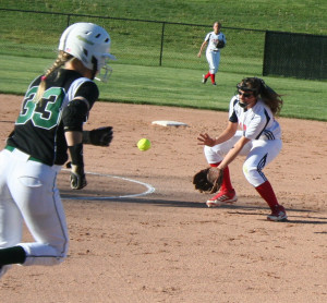 BNL second baseman Haley Greer makes a successful stop on the infield ...