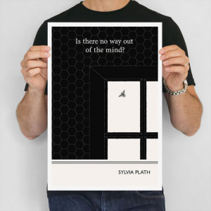 Literary Poster, Sylvia Plath Illustration Quote Geometric Art Print ...