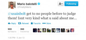 Mario later deleted the Tweet after Usain Bolt took to Twitter to ...