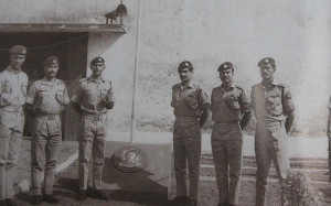 Ziaur Rahman second from left the then major of the Eighth East