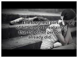 The hardest part of letting go....