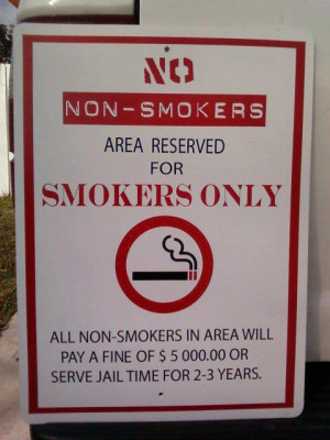 No non-smokers sign