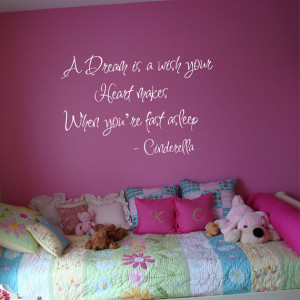 Wall Decal : NEW DESIGN Cinderella Dream Quote Kids Children Nursery ...
