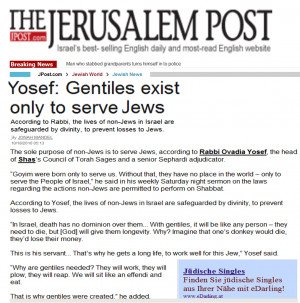 Influential Rabbi Ovadia Yosef: Non-Jews Are Donkeys, Created To Serve ...