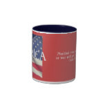 American Flag-with quote by John F. Kennedy Two-Tone Coffee Mug