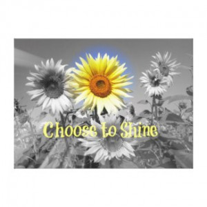 Inspirational Choose to Shine Quote with Sunflower Gallery Wrap Canvas