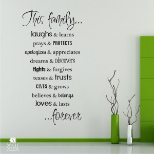 Family Rules Wall Decals - Vinyl Text Wall Words Sticker Art