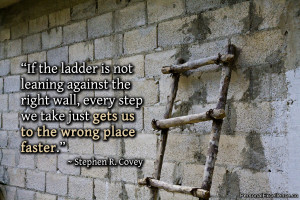 ... we take just gets us to the wrong place faster.” ~ Stephen R. Covey