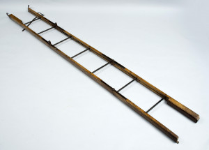 Georgian Ash and Iron Hinged Folding Ladder Circa 1830