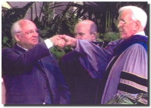 Gorbachev displays the “ Mark on the Right Hand ” with American ...