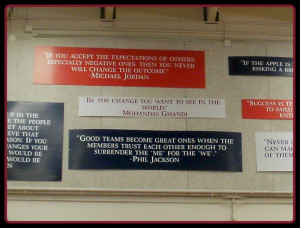 Close up of Motivational Quotes on the wall of a gym at the US Olympic ...