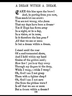 Dream- A Poem on Sorrow by Edgar Allan Poe