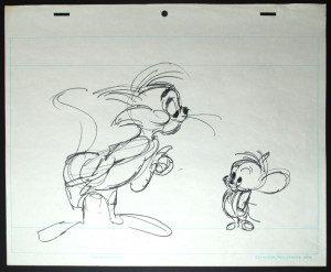 Tom and Jerry Model Drawing by Maurice Noble from Noble's Personal ...