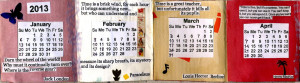 2013 Desk Calendar with quotes about time ..handmade and unique