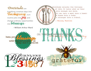 Gratitude Quotes and Word Art for Your Thanksgiving Scrapbook Layouts