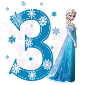 Disney’s Frozen Elsa Birthday with number 3 INSTANT DOWNLOAD digital ...