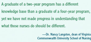 graduate of a two-year program has a different knowledge base than a ...