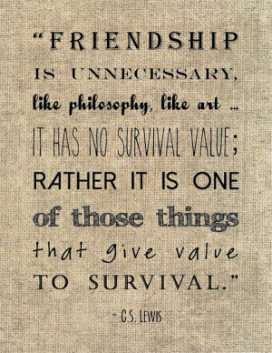 Lewis friendship quote typography by JenniferDareDesigns, $8.00