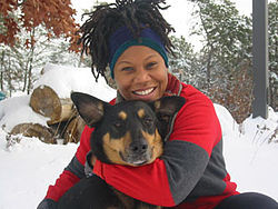 Majora Carter and her dog Xena
