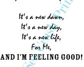 Nina Simone Feeling Good Lyrics Love Quote, Printable Wall Decor ...