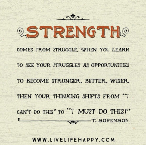 Strength comes from struggle. When you learn to see your struggles as ...