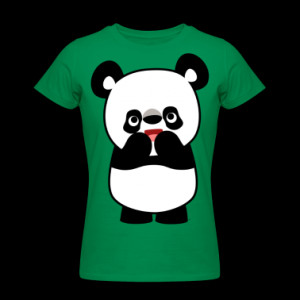 Kelly green Shy Cute Cartoon Panda by Cheerful Madness!! Women's T ...