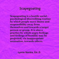 Scapegoating More