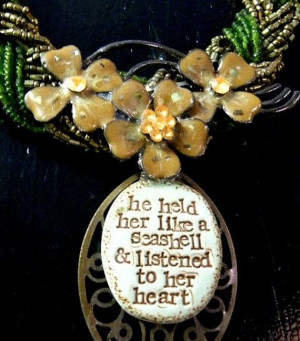 Retro Assemblage Necklace with Seashell Quote by SeaDebris on Etsy, $ ...