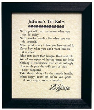 Thomas Jefferson's rules to live by...
