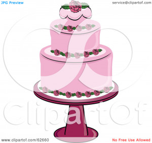Clipart Illustration Happy Grandma Carrying Birthday Cake Picture