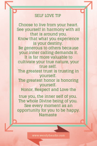 Your Self-Love Tip – Choose to Live from Your Heart…