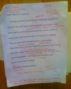 student posted this expletive laden letter to their English teacher ...