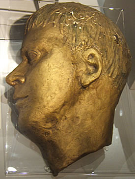 Life mask of Joe by Frank Holroyd made in Tangier in June 1967.