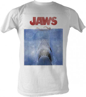 jaws film classic retro shark movie poster t shirt blueray t shirts