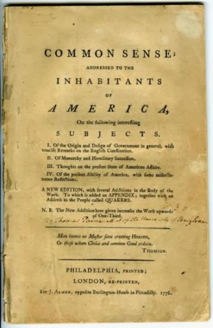 Thomas Paine, Common Sense (London: J. Almon, 1776).