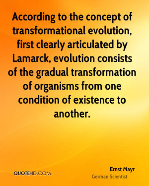 According to the concept of transformational evolution, first clearly ...