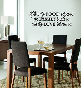 vinyl-wall-lettering-decal-sticker-Bless-The-Food-kitchen-dining-room ...