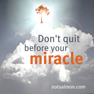 Don’t quit before your miracle!