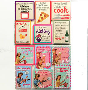 Retro-Novelty-Fridge-Magnets-Kitsch-1950s-Quotes-Funny-Vivid-Colour