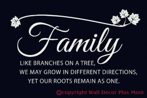 Family Branches Leaf Quote Phrase Wall Sticker Vinyl Decal