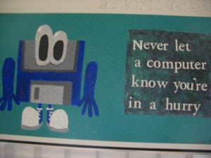 Quote painted on ceiling tile of Robin Walker's computer lab found on ...