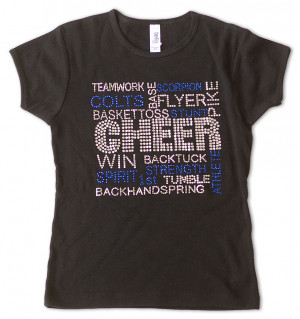 Girls Cheer Phrases Bling T-Shirt