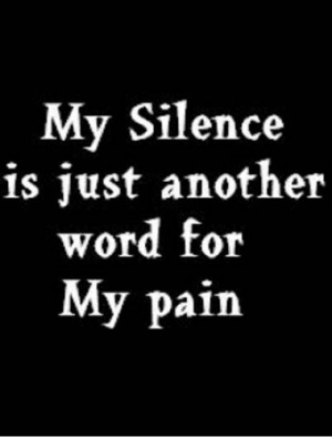 My silence is just another word for my pain Picture