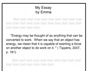 ... example, here's what a quotation looks like with a proper in-text
