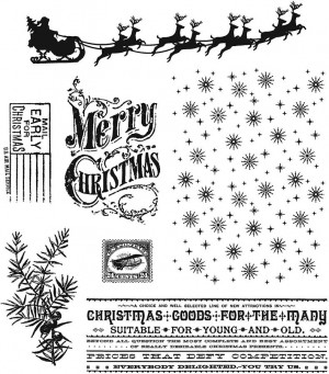 ... - Tim Holtz - Cling Mounted Rubber Stamp Set - Christmas Nostalgia