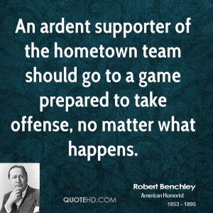 ... should go to a game prepared to take offense, no matter what happens