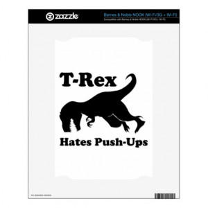 Rex Hates Push Ups Funny Dinosaur NOOK Decals
